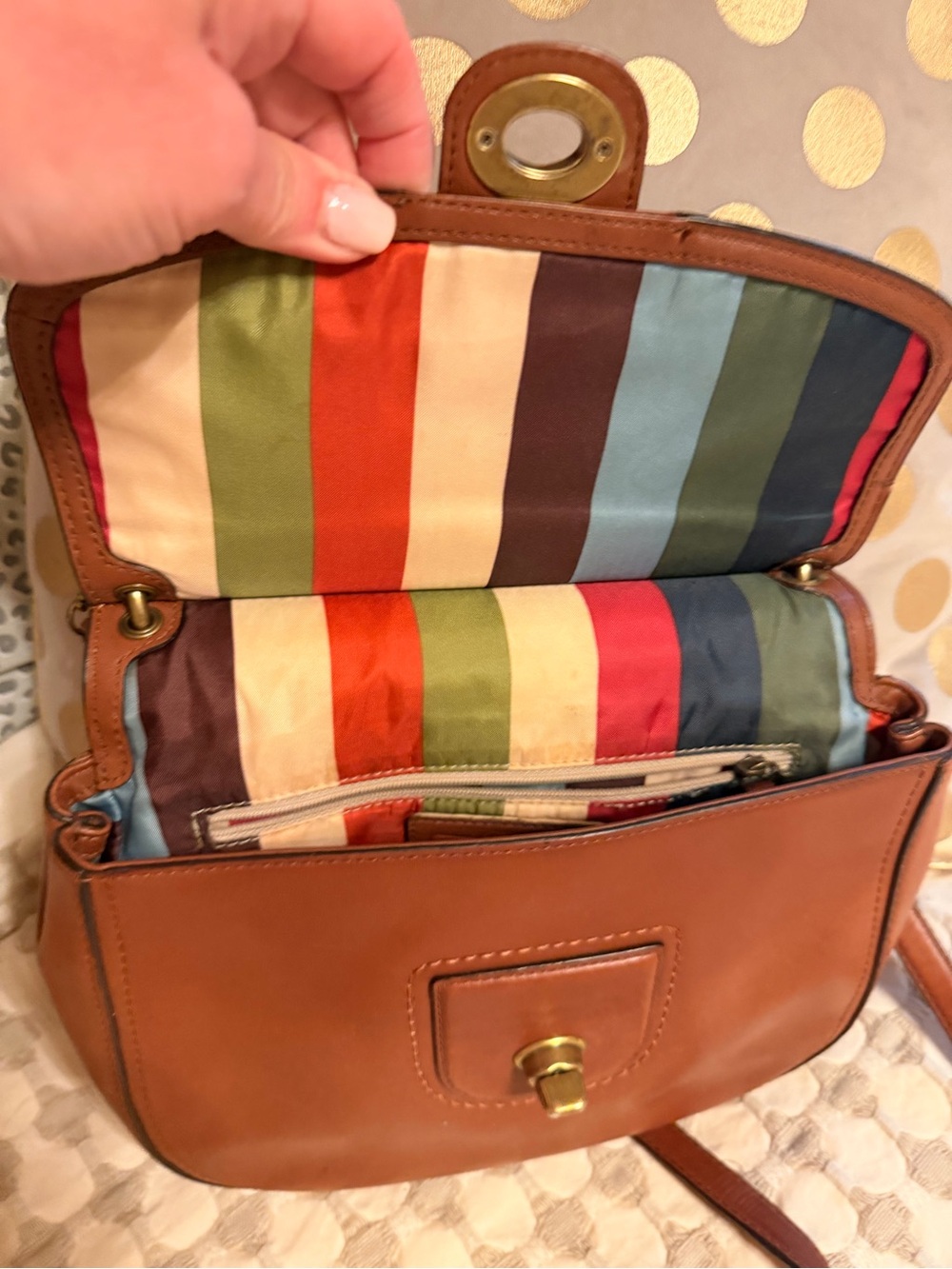 Coach Vintage Leather Satchel in Cognac Brown with Brass Hardware - Picture 4 of 7